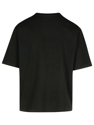 Dsquared2 Loose Fit Black T-shirt With Spray-dyed Finish And Bold Print In Black