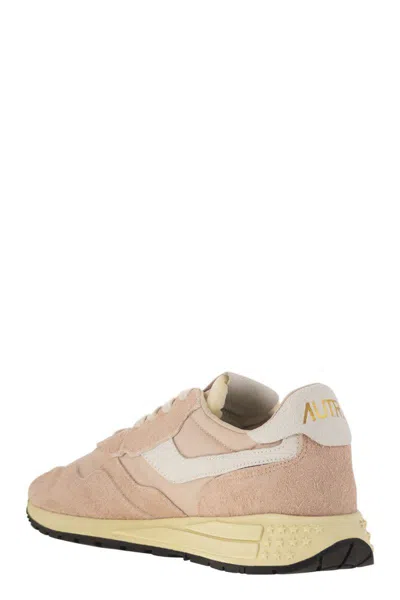 Autry Reelwind - Suede And Technical Textile Trainer In Pink