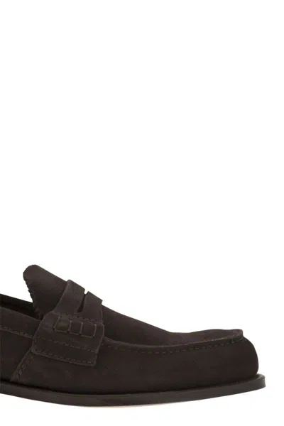 Church's Suede Calfskin Moccasin Loafers With Lightweight Eva Sole In Dark Brown