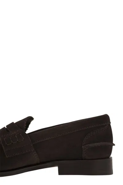 Church's Suede Calfskin Moccasin Loafers With Lightweight Eva Sole In Dark Brown