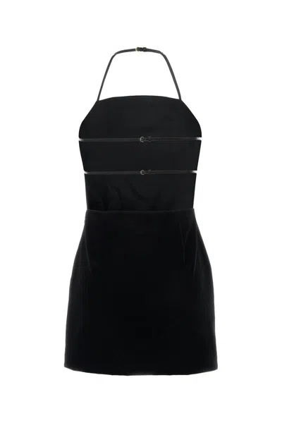 Miu Miu Women's Stretch Velvet Mini Dress In Black