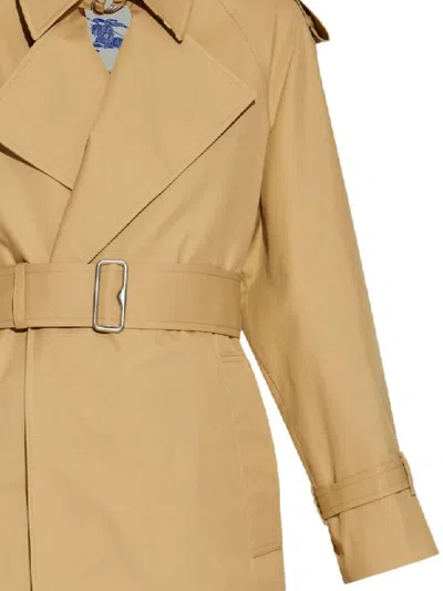 Burberry Giacca Trench In Gabardine In Beige