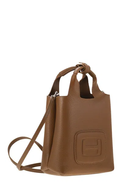 Hogan Shopping Mini H-bag In Brown