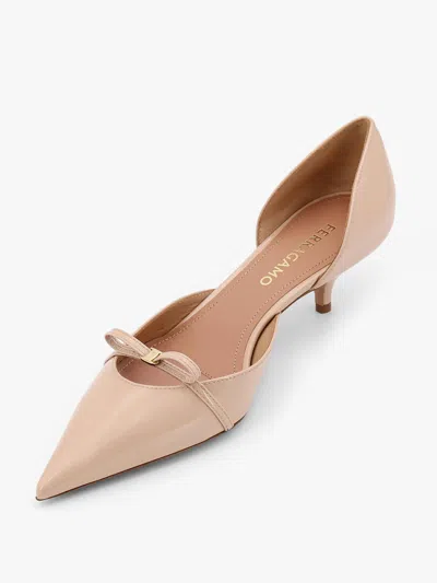 Ferragamo Women  Beige Pumps In Cream