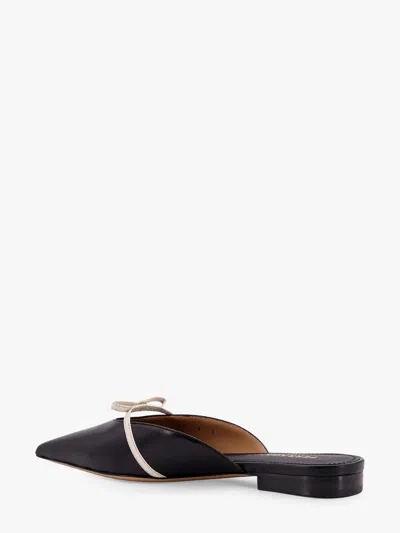 Ferragamo Giulye Mini Bow Leather Flat Mules In Black