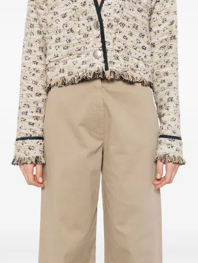 Forte Forte Cotton High Waisted Trousers In Multicolor
