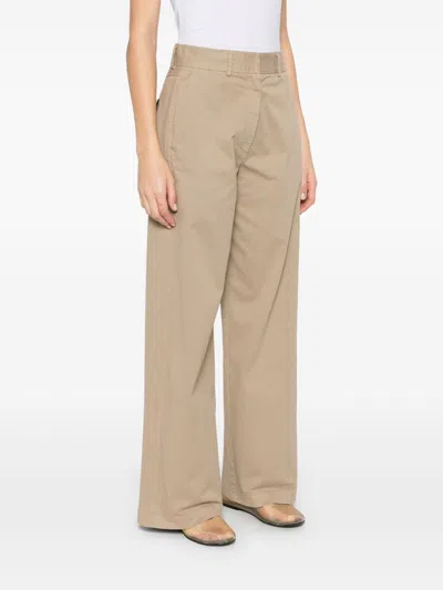 Forte Forte Cotton High Waisted Trousers In Multicolor