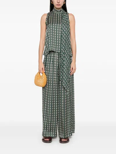 Forte Forte Printed Ecoviscose Satin Relaxed Palazzo Pants In Multicolor