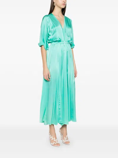 Forte Forte Silk Long Dress In Blue