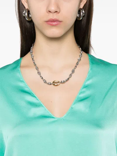 Forte Forte Silk V-necked Blouse In Green
