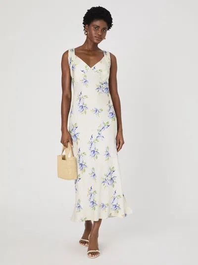 French Connection Ennis Vivian Floral Satin Maxi Dress In Multi