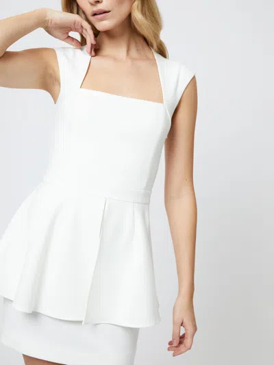 Shop French Connection Whisper Peplum Mini Dress  Dresses In White