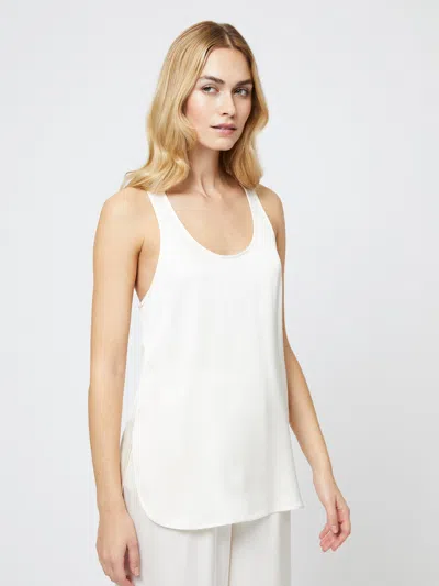 French Connection Ennis Satin Racerback Tank In White