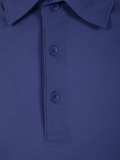 Herno Polo Shirts With Collared Short Sleeves In Blue