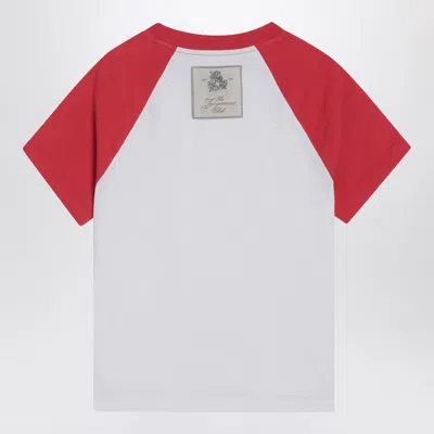 Jacquemus Raglan T-shirt With Red Sleeves And Subtle Logo In Red