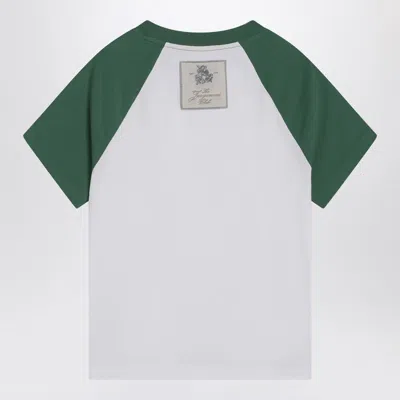Jacquemus Cotton Blend T-shirt With Contrasting Raglan Sleeves In Green