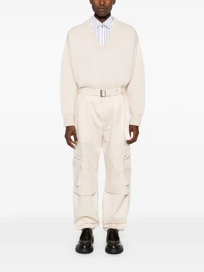 Jacquemus Cargo Gabardine Trousers In Multicolor