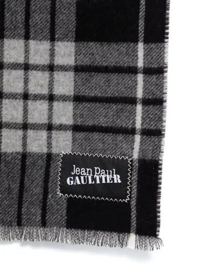 Jean Paul Gaultier Logo-jacquard Scarf In Black