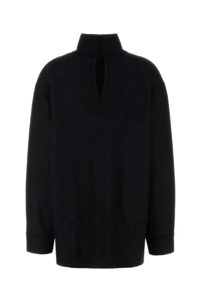 Jil Sander Black Turtleneck Top In Black
