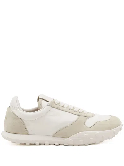 Jil Sander Women White Leather And Suede Moon Sneakers In Gray