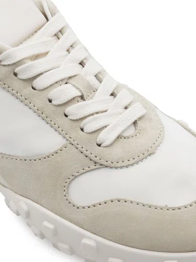 Jil Sander Women White Leather And Suede Moon Sneakers In Gray