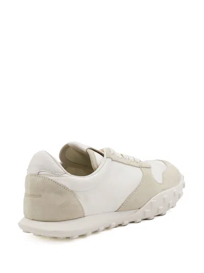 Jil Sander Women White Leather And Suede Moon Sneakers In Gray