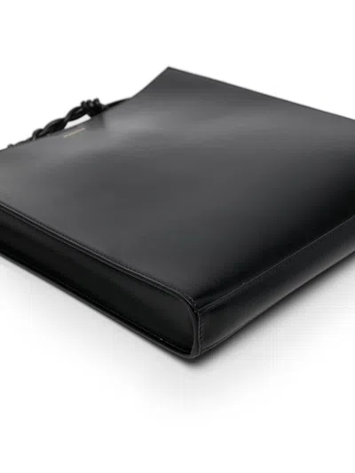 Jil Sander Medium Faux Leather Shoulder Bag In Black