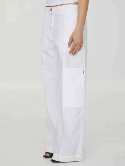 Shop Jil Sander Women White Cotton Pants