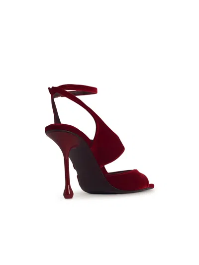 Jimmy Choo Orb 95 Velvet Sandals In Multicolor
