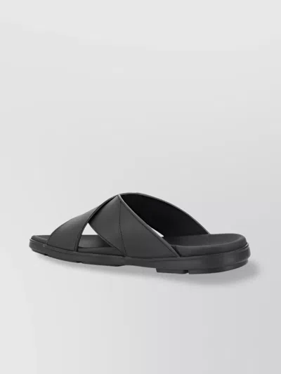 Prada Triangle Logo Criss-cross Sandals