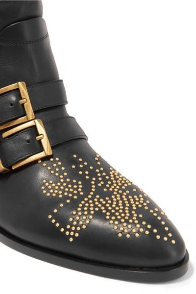 Shop Chloé Susanna Studded Leather Knee Boots