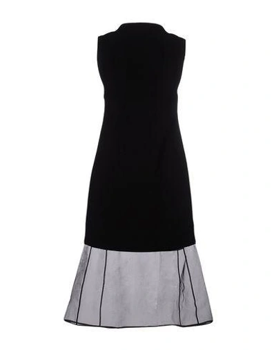 Shop Neil Barrett 3/4 Length Dress In Black