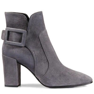 Roger Vivier Polly Ankle Boots In Suede In Grey
