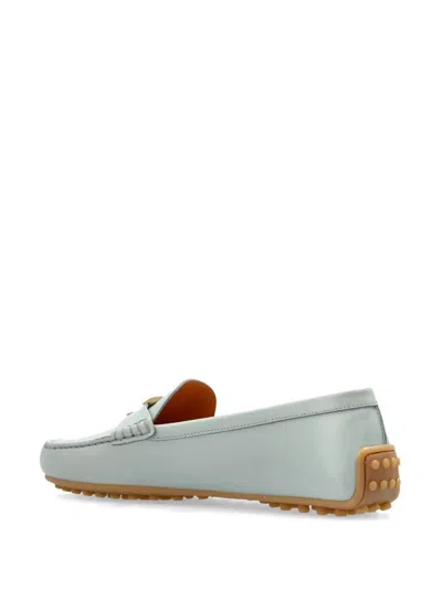 Tod's Grey Leather Loafers In Grey
