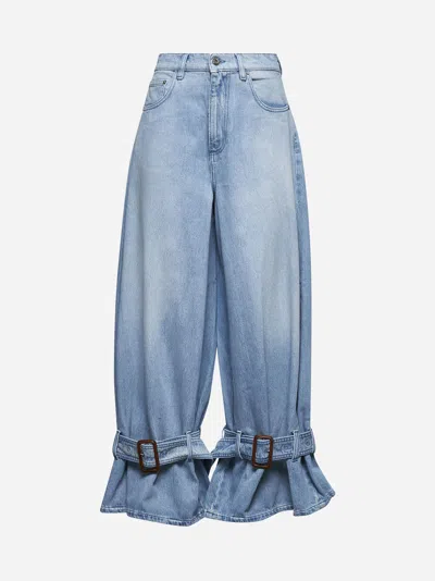 Jw Anderson Strap-detailed Rigid High-rise Wide-leg Jeans