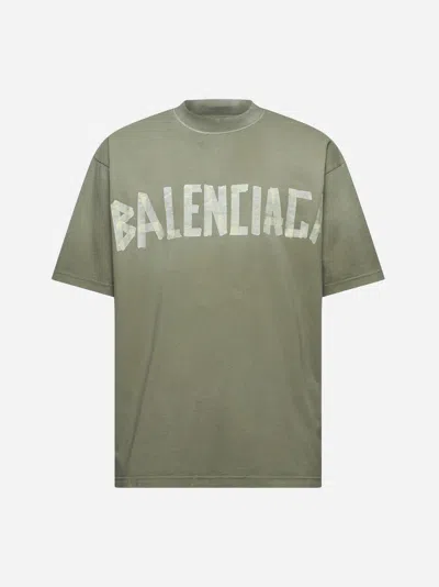 Balenciaga Crew Neck Distressed Neckline Graphic Print