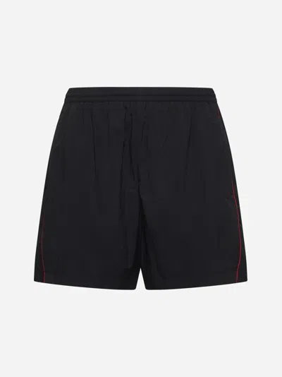 Balenciaga Rainbow Logo Elastic Waist Mesh Swim Shorts