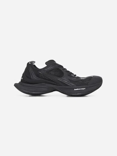 Balenciaga Black Mesh And Rubber Circuit Sneakers In Black