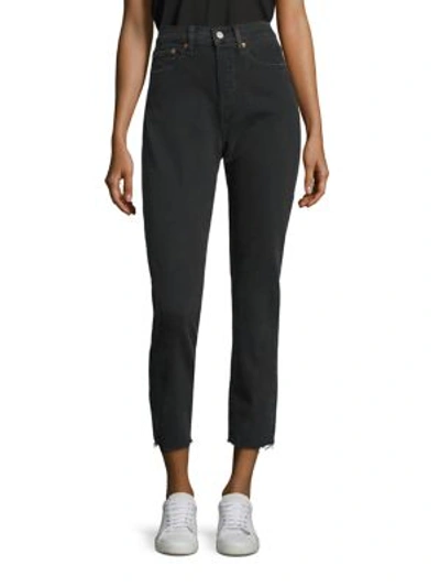 Shop Levi's Wedgie High-rise Icon Crop Jeans In Midnight Rain
