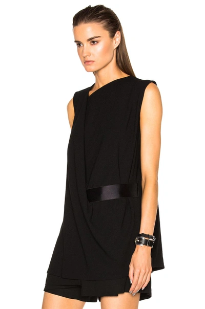 Shop Ann Demeulemeester Belted Drape Tunic In Black