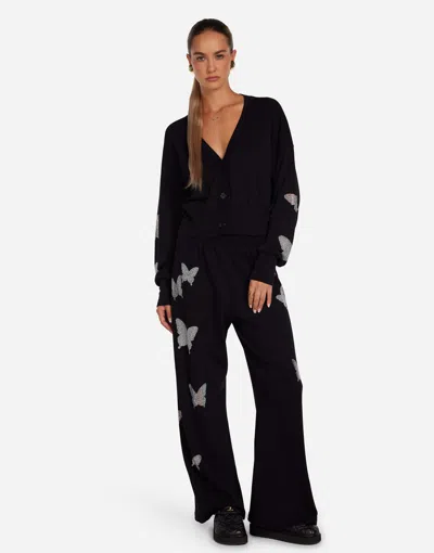 Lauren Moshi Camas Crystal Opal Butterflies In Black