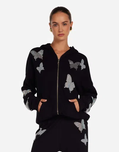 Lauren Moshi Koa Crystal Opal Butterflies In Black
