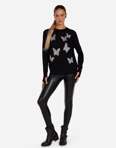 Lauren Moshi Ladona Crystal Opal Butterflies In Black