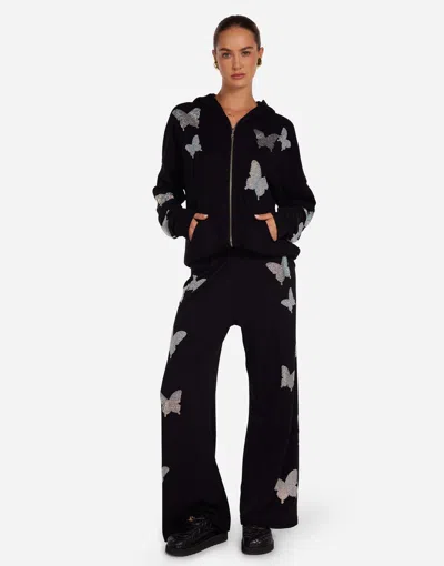 Lauren Moshi Martina Crystal Opal Butterflies In Black