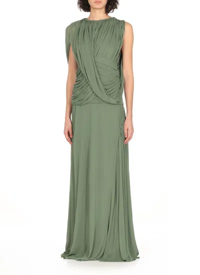 Lanvin Viscose And Silk Top In Green