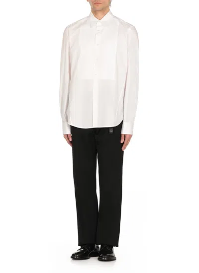 Lanvin Curved Hem Long-sleeved Shirt In White