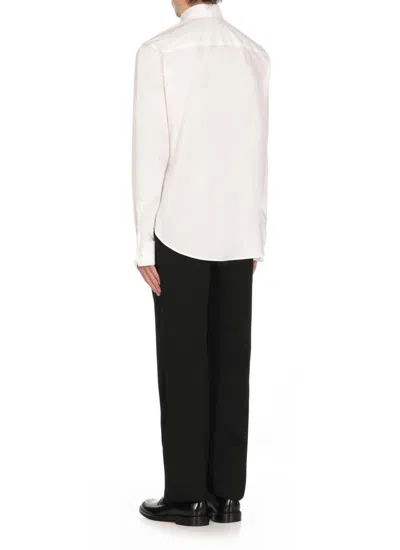 Lanvin Curved Hem Long-sleeved Shirt In White