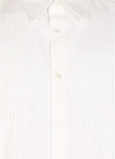 Lanvin Curved Hem Long-sleeved Shirt In White