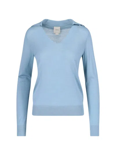Calvin Klein Basic Sweater In Blue