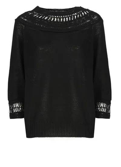 Y's Cotton Sweater In Black